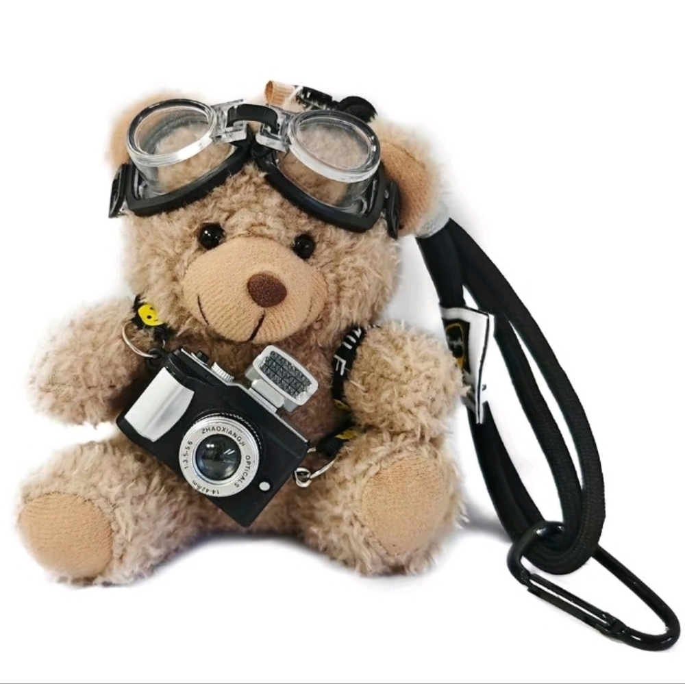 Plush Teddy Bear with Camera and Goggles